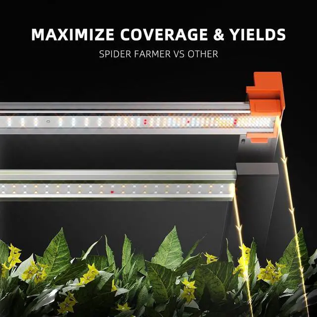 Alt view image 7 of 7 - Spider Farmer 2024 G3000 Cost-Effective LED Grow Lights 300W 3x3ft Coverage Full Spectrum Dimmable Bar Style Growing Lamp for Indoor Plants