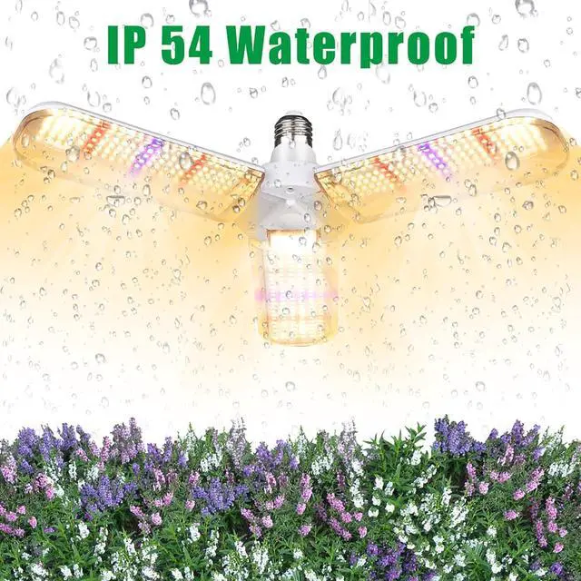 Alt view image 6 of 7 - 150W LED Grow Light Bulb Foldable Sunlike Full Spectrum Lamp for Indoor Plants, 414 LEDs Sunlike Grow Lights with Power Cord, E27 Plant Lamp for Flowers, Vegetables, Greenhouse & Hydroponic (2 Pack)