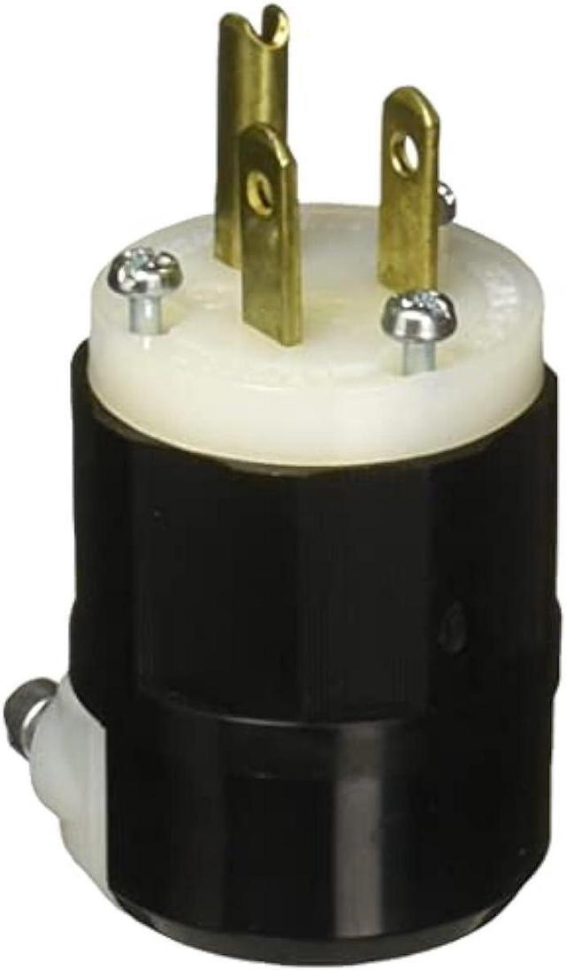 Main image of Leviton 5266-C Black-White, 15 Amp, 125 Volt, Industrial Grade, Plug, Straight Blade, Grounding, 1 Pack