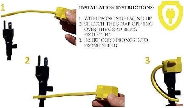 Alt view image 6 of 7 - Prong Shield Outdoor Plug Cover | Weatherproof Extension Cord Plug Cover for Outside | Extension Cord Construction Equipment | Extension Cord End Cover 3-Prong End Cover (5, Black)