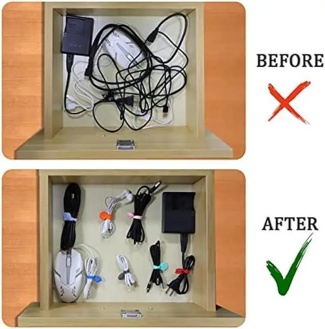 Alt view image 5 of 6 - 12 Pack Reusable Silicone Magnetic Cable Ties,Magnetic Cable Clips for Bundling and Organizing Headphone Cables,USB Charging Cords, Hanging & Holding,Stitching Fabric Magnetic Twist Ties