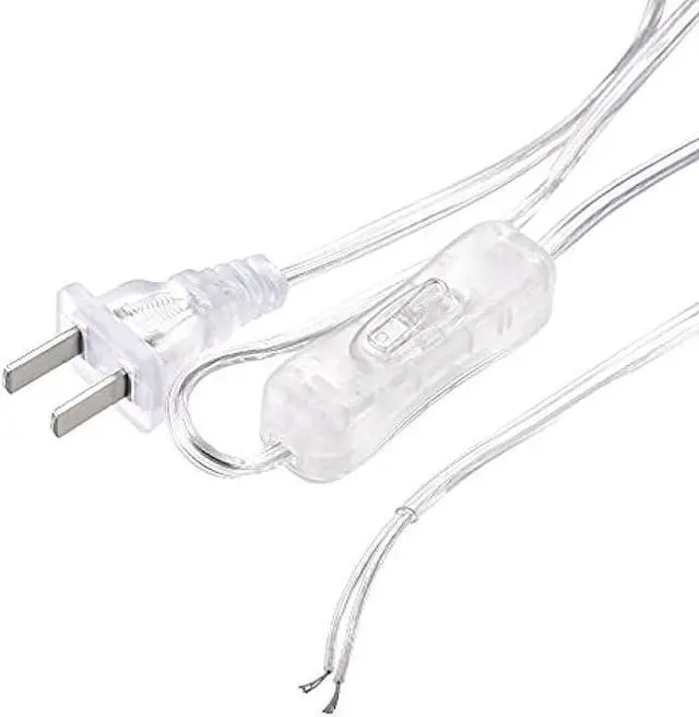Main image of MECCANIXITY Lamp Cord with On/Off Switch Power Wire 1.8M/6ft Clear Replacement Lamp Repair Part 2Pcs