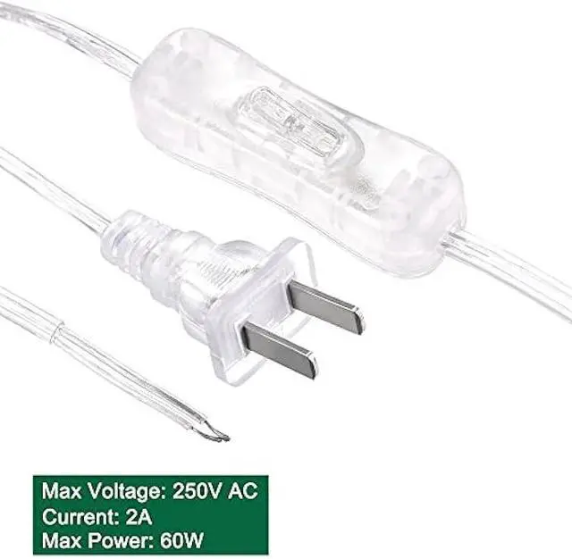 Alt view image 4 of 5 - MECCANIXITY Lamp Cord with On/Off Switch Power Wire 1.8M/6ft Clear Replacement Lamp Repair Part 2Pcs