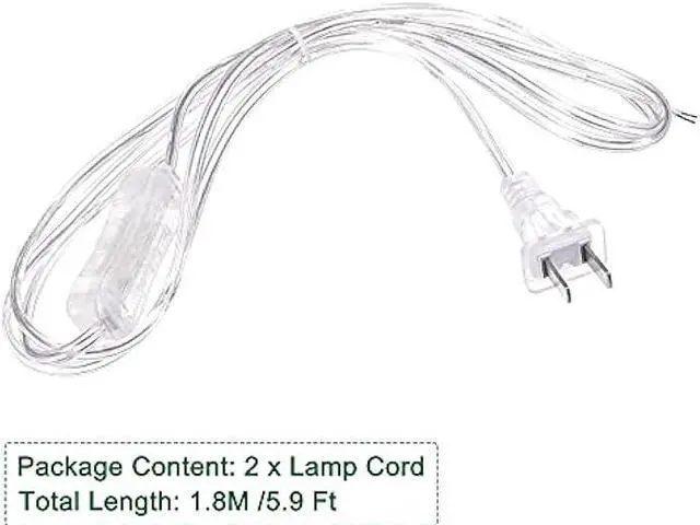 Alt view image 2 of 5 - MECCANIXITY Lamp Cord with On/Off Switch Power Wire 1.8M/6ft Clear Replacement Lamp Repair Part 2Pcs