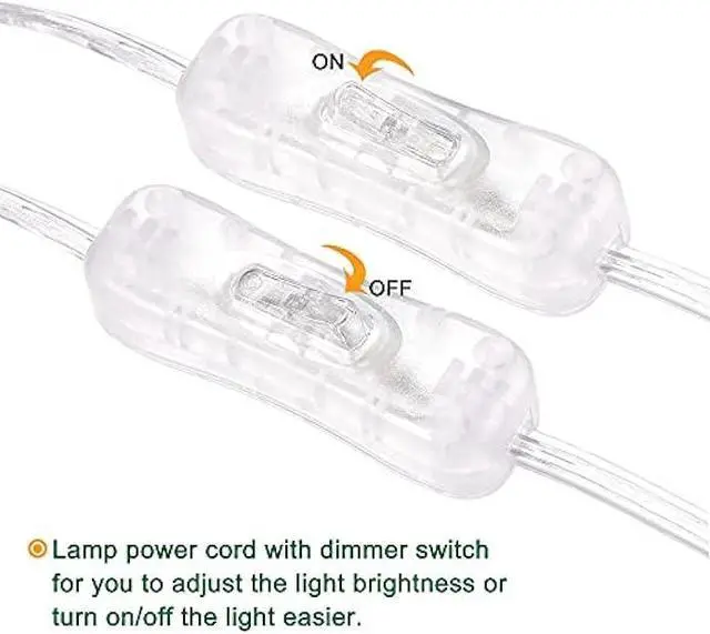 Alt view image 3 of 5 - MECCANIXITY Lamp Cord with On/Off Switch Power Wire 1.8M/6ft Clear Replacement Lamp Repair Part 2Pcs