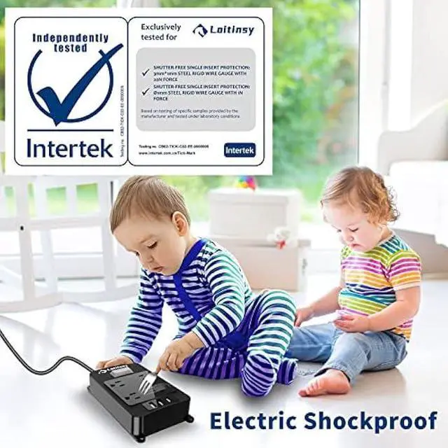 Alt view image 5 of 6 - Outdoor Power Strip Weatherproof with 4 Outlets, Outdoor Surge Protector Waterproof, 3 USB Ports, 6 FT Extension Cord, Electric Shockproof, Plug Extender Wall Mount for Bathroom Kitchen Patio,Black