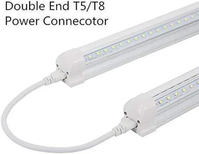 Alt view image 3 of 4 - Traodin 2 Pack LED Lamp Connecting Wire Ceiling Lights Daylight Integrated Tube Cable Linkable Cords for LED Tube Lamp Holder Socket Fittings with Cables 2M/6.6FT