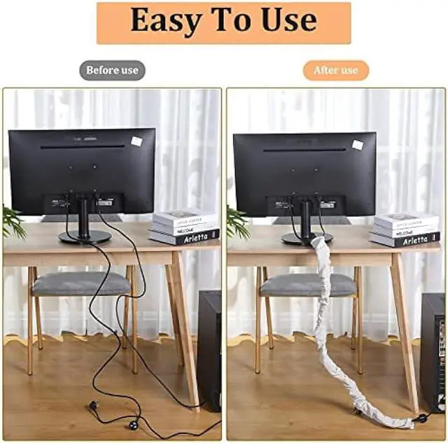 Alt view image 4 of 7 - 4 Pcs Fabric Cord Cover 6 Feet and 4 Feet Chain Cover Cable Sleeve Chandelier Lighting Wire Cord Cover for Lamps Light Fixtures Lighting Wires Cable Management