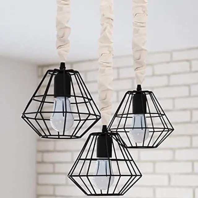 Alt view image 6 of 7 - 4 Pcs Fabric Cord Cover 6 Feet and 4 Feet Chain Cable Sleeve Chandelier Lighting Wire Cord Cover for Lamps Light Fixtures Lighting Wires Cable Management