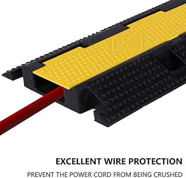 Alt view image 3 of 7 - F COME 1 Pack Rubber Cable Ramp Hose Cable Protector Ramp 1 Channel 22000Lbs Load Capacity Traffic Speed Bump Wires Power Lines Extension Cord Cover for Indoor Outdoor