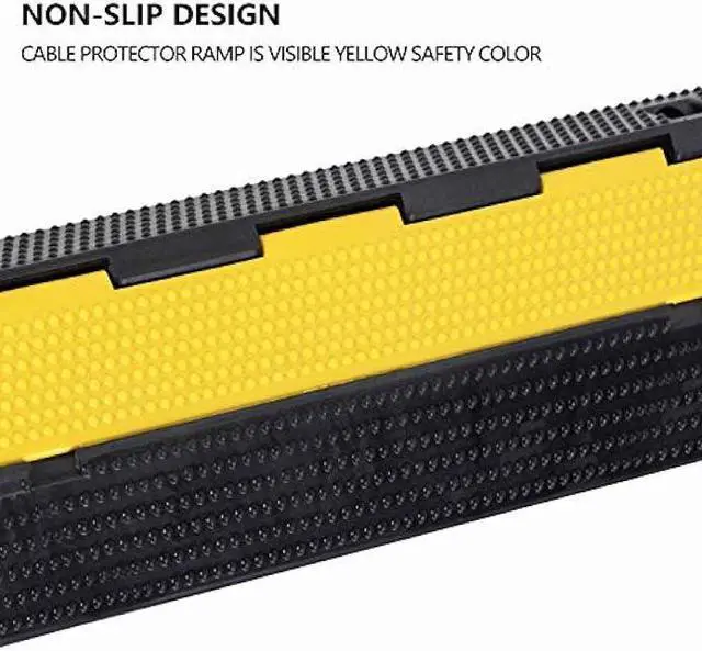 Alt view image 5 of 7 - F COME 1 Pack Rubber Cable Ramp Hose Cable Protector Ramp 1 Channel 22000Lbs Load Capacity Traffic Speed Bump Wires Power Lines Extension Cord Cover for Indoor Outdoor