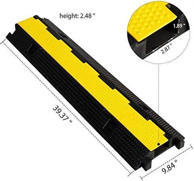 Alt view image 2 of 7 - F COME 1 Pack Rubber Cable Ramp Hose Cable Protector Ramp 1 Channel 22000Lbs Load Capacity Traffic Speed Bump Wires Power Lines Extension Cord Cover for Indoor Outdoor