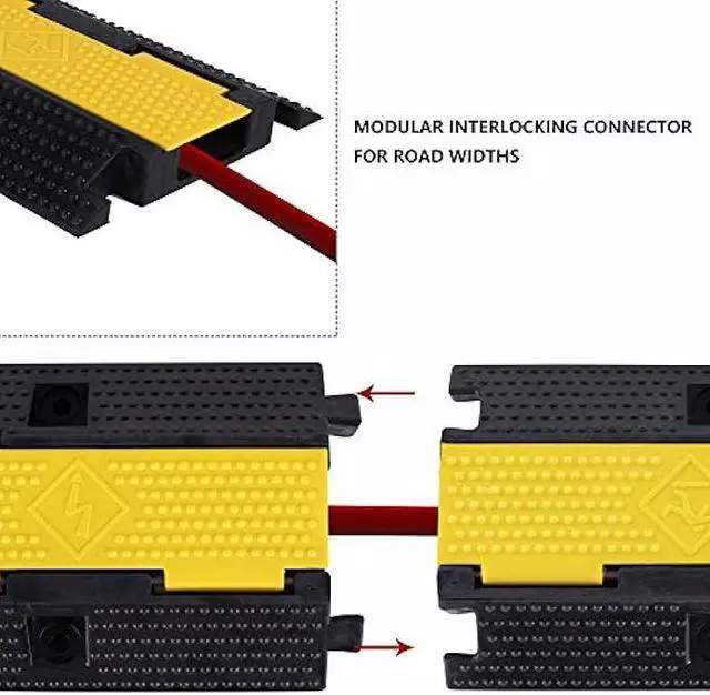 Alt view image 4 of 7 - F COME 1 Pack Rubber Cable Ramp Hose Cable Protector Ramp 1 Channel 22000Lbs Load Capacity Traffic Speed Bump Wires Power Lines Extension Cord Cover for Indoor Outdoor