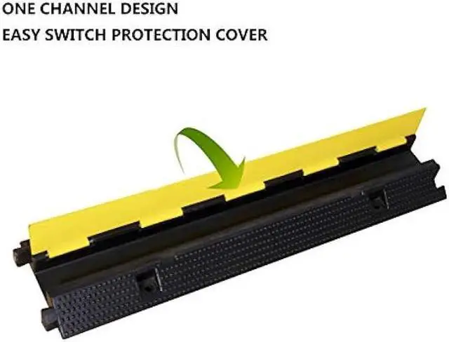 Alt view image 6 of 7 - F COME 1 Pack Rubber Cable Ramp Hose Cable Protector Ramp 1 Channel 22000Lbs Load Capacity Traffic Speed Bump Wires Power Lines Extension Cord Cover for Indoor Outdoor
