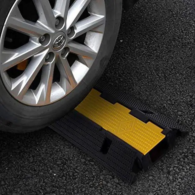 Alt view image 7 of 7 - F COME 1 Pack Rubber Cable Ramp Hose Cable Protector Ramp 1 Channel 22000Lbs Load Capacity Traffic Speed Bump Wires Power Lines Extension Cord Cover for Indoor Outdoor