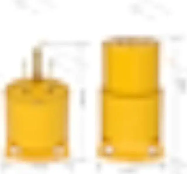 Alt view image 3 of 6 - Muelnmey 5 Set Extension Cord Ends Electrical Replacement Plug & Connector NEMA 5-15P & 5-15R 15A 125V Yellow Shell 2Pole 3Wire Straight Blade Plug Grounding Type,UL Listed.