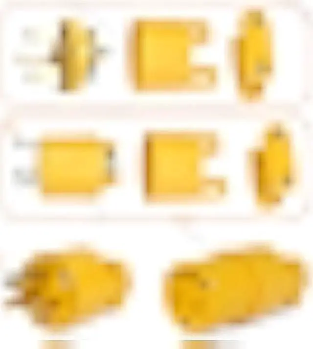 Alt view image 5 of 6 - Muelnmey 5 Set Extension Cord Ends Electrical Replacement Plug & Connector NEMA 5-15P & 5-15R 15A 125V Yellow Shell 2Pole 3Wire Straight Blade Plug Grounding Type,UL Listed.