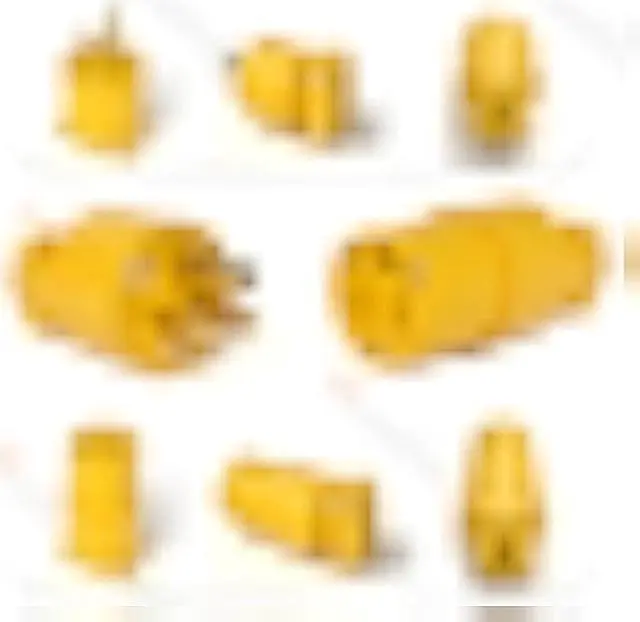 Alt view image 6 of 6 - Muelnmey 5 Set Extension Cord Ends Electrical Replacement Plug & Connector NEMA 5-15P & 5-15R 15A 125V Yellow Shell 2Pole 3Wire Straight Blade Plug Grounding Type,UL Listed.