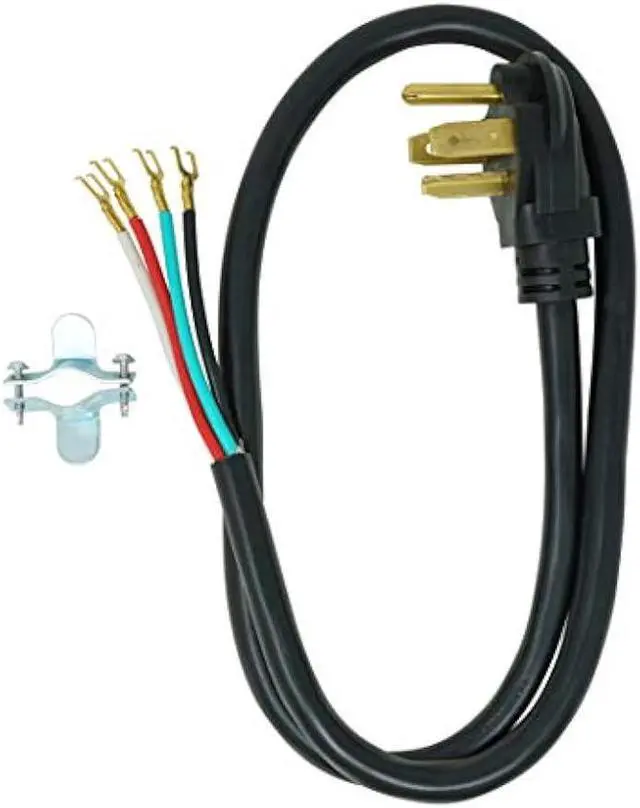 Main image of Southwire 9154SW8808 Dryer Power Cord, 4-Foot, 1/4-Inch Flanged Terminals, Flat Plug, Compatible With Most Standard Dryers With A 3 Conductor Wall Outlet, 125/250-Volt, 30-Amp