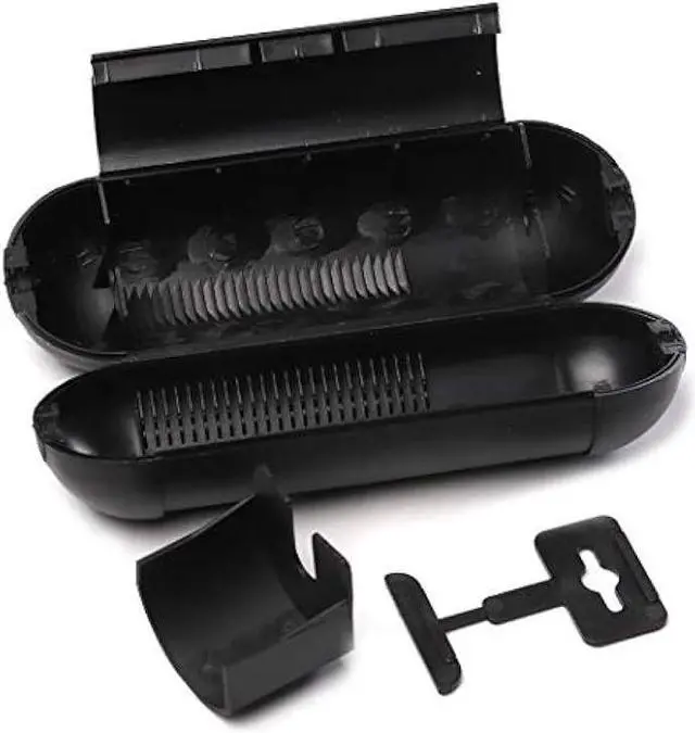 Alt view image 6 of 6 - (3-Pack) Outdoor Extension Cord Protective Cover Set for AWG12/14/16 Cords | Water-Resistant Holder for Holiday String Lights, Plugs and Wires | Capsule Shaped Protector with Large Compartment (Black)