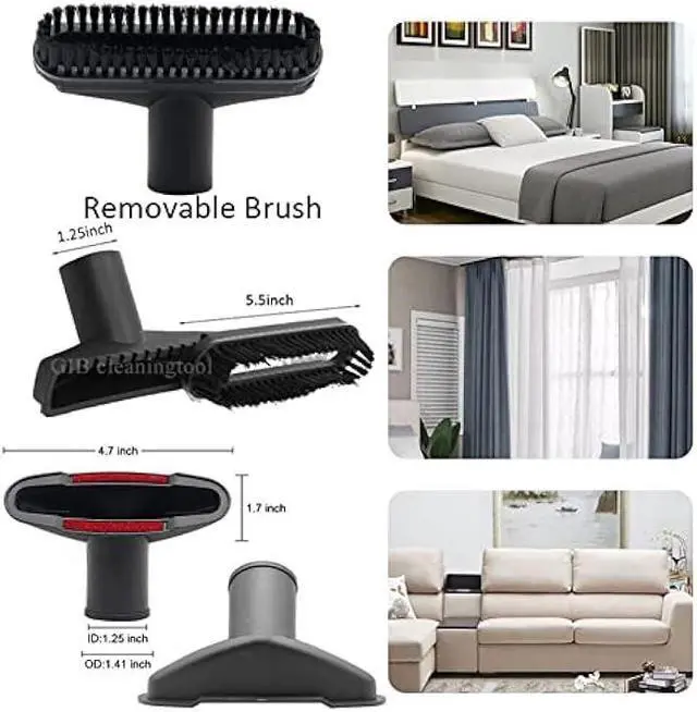 Alt view image 4 of 6 - 9 Pcs Vacuum Attachments Fit for Shop Vac Accessories 1 1/4 - 3 Pcs Vacuum Extension Wand, 1 1/4 inch (32 mm) & 1 3/8 inch (35 mm) Vacuum Hose Adapter, 1 1/4 inch Vacuum Cleaner Accessories Brush Kit