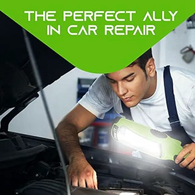 Alt view image 6 of 6 - GearIT LED Work Light (20 feet) 3000 Lumen COB LED - 16 Gauge SJTW Indoor/Outdoor NEMA 5-15R Extension Cord - Handheld, Rotating Hanger, Magnetic Base for Auto Mechanic and Construction - 20ft