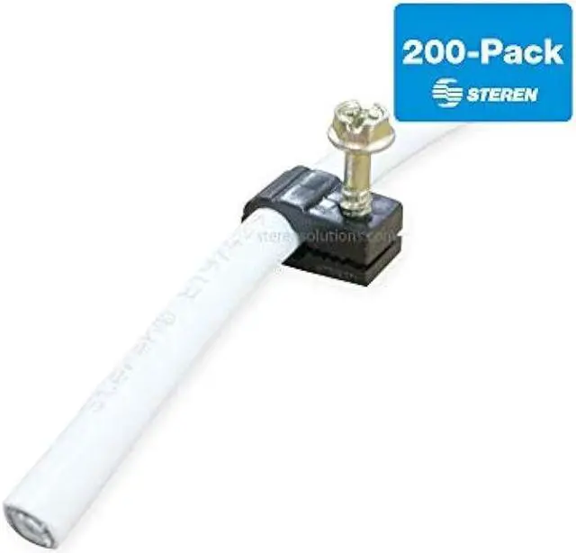 Alt view image 4 of 5 - STEREN Coaxial Cable Clips - Cable Holder - Wire Clips - Siding Clips for Hanging - Cord Holder for Desk - Cable Clamps - Cord Clip - Wire Organizer Clips - Tv Mount Screws - Black - 200 Pack