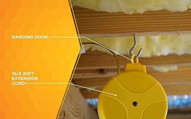 Alt view image 3 of 6 - Designers Edge E315 20-Foot Yellow Retractable Extension Cord Reel