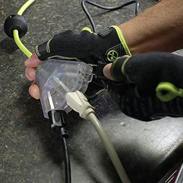 Alt view image 2 of 5 - Flexzilla Retractable Extension Cord Reel, 12/3 AWG SJTOW Cord, 60', Grounded Triple Tap Outlet, ZillaGreen, FZ8120603