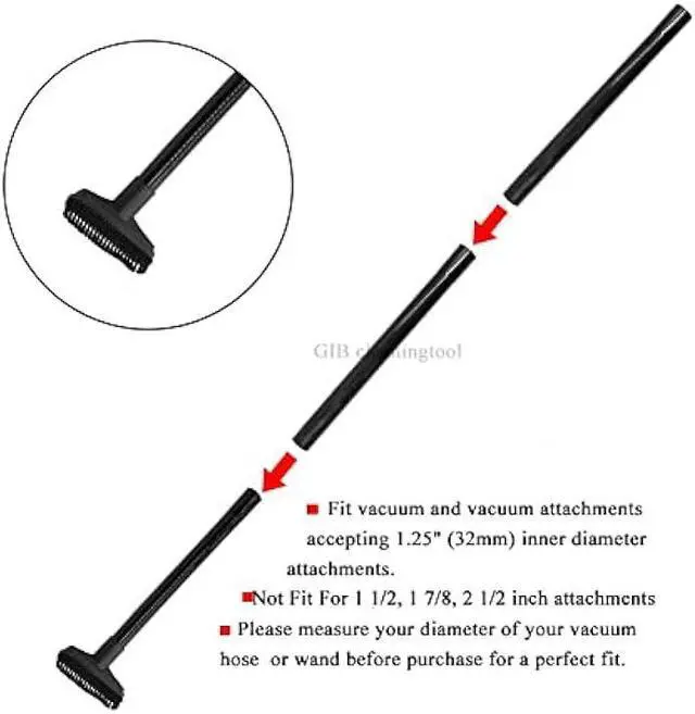 Alt view image 6 of 6 - 9 Pcs Vacuum Attachments Fit for Shop Vac Accessories 1 1/4 - 3 Pcs Vacuum Extension Wand, 1 1/4 inch (32 mm) & 1 3/8 inch (35 mm) Vacuum Hose Adapter, 1 1/4 inch Vacuum Cleaner Accessories Brush Kit