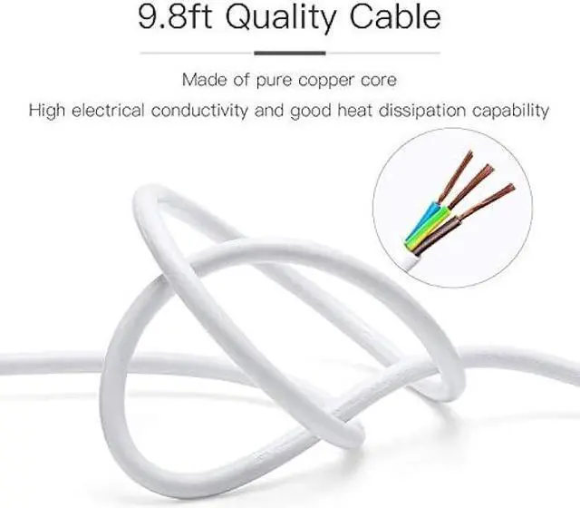 Alt view image 5 of 5 - 10ft Power Strip Tower Wireless Charger SUPERDANNY Surge Protector Extension Cord 10A 9-Outlet 4.5A 4 USB Electrical Charging Station Universal Socket for Laptop Phone White and Gray