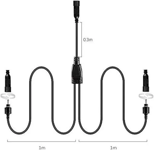 Alt view image 2 of 5 - ALOVECO 2-in-1 Splitter, Extension Wires for 6-in-1 Outdoor Spotlights, Waterproof for DIY Decoration