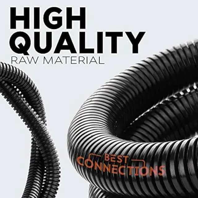 Alt view image 3 of 6 - 1/2 X 100 ft Split Wire Loom Flex-Guard Convoluted Tubing  Protective Split Cable Sleeves/Conduit for Automotive Home Electrical Wires  Black