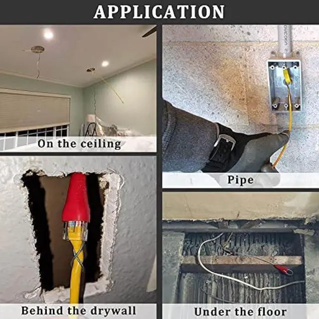 Alt view image 2 of 6 - KOOTANS 11 ft Fiberglass Wire Running Kit Wall Cable Wire Fishing Rod Pull Push Tool Electrical Fish Tape Set with 6 Different Accessories