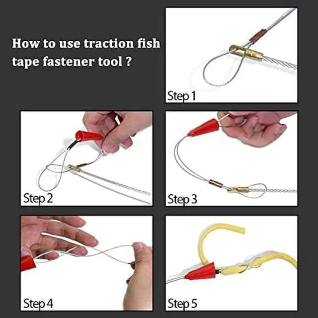 Alt view image 6 of 6 - KOOTANS 11 ft Fiberglass Wire Running Kit Wall Cable Wire Fishing Rod Pull Push Tool Electrical Fish Tape Set with 6 Different Accessories