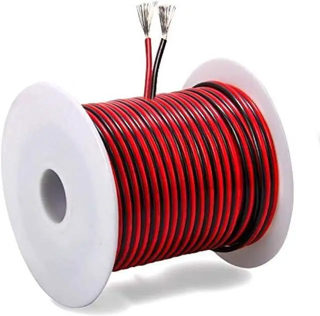 Main image of 18 Gauge (40 ft long) Tinned Copper 2pin 2 Color Red Black Cable Hookup Electrical Wire LED Strips Extension Wire 12V/24V DC Cable, 18AWG Flexible Wire Extension Cord for LED Ribbon Lamp Tape Lighting