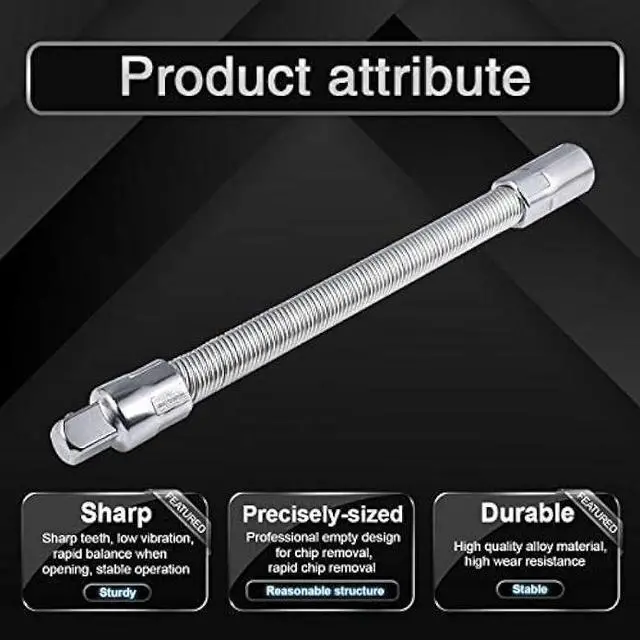 Alt view image 3 of 7 - KATUR Flexible Socket Extension Ratchet, Flexible Extension Bar Set, Bendable Elastic Joint Head Post Connecting Link, Shaft Drive Adapter Bit Holder (1/2 Inch Shank 250mm Length)