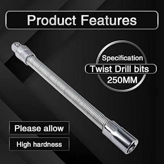 Alt view image 4 of 7 - KATUR Flexible Socket Extension Ratchet, Flexible Extension Bar Set, Bendable Elastic Joint Head Post Connecting Link, Shaft Drive Adapter Bit Holder (1/2 Inch Shank 250mm Length)