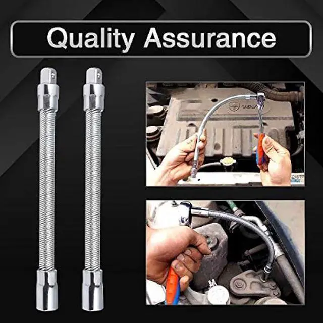 Alt view image 7 of 7 - KATUR Flexible Socket Extension Ratchet, Flexible Extension Bar Set, Bendable Elastic Joint Head Post Connecting Link, Shaft Drive Adapter Bit Holder (1/2 Inch Shank 250mm Length)