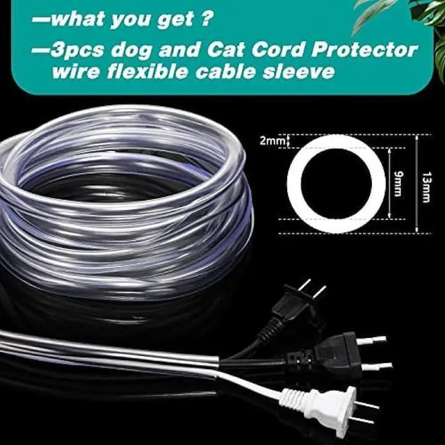 Alt view image 2 of 7 - Cord Protectors Flexible PVC Cable Cover Keep Cats from Chewing Cords, Dog Cord Protector Clear Electrical Wire Protector Tubing Cable Sleeves, Home Office School Supplies (Total 30 Feet)