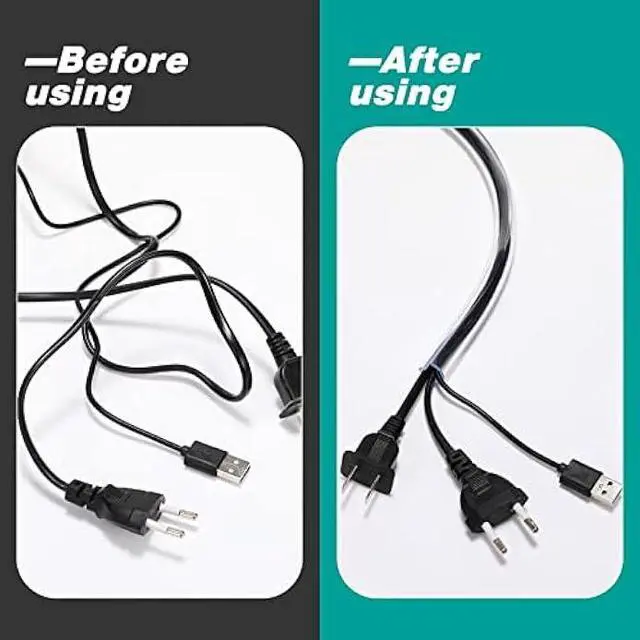 Alt view image 4 of 7 - Cord Protectors Flexible PVC Cable Cover Keep Cats from Chewing Cords, Dog Cord Protector Clear Electrical Wire Protector Tubing Cable Sleeves, Home Office School Supplies (Total 30 Feet)