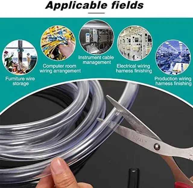 Alt view image 7 of 7 - Cord Protectors Flexible PVC Cable Cover Keep Cats from Chewing Cords, Dog Cord Protector Clear Electrical Wire Protector Tubing Cable Sleeves, Home Office School Supplies (Total 30 Feet)