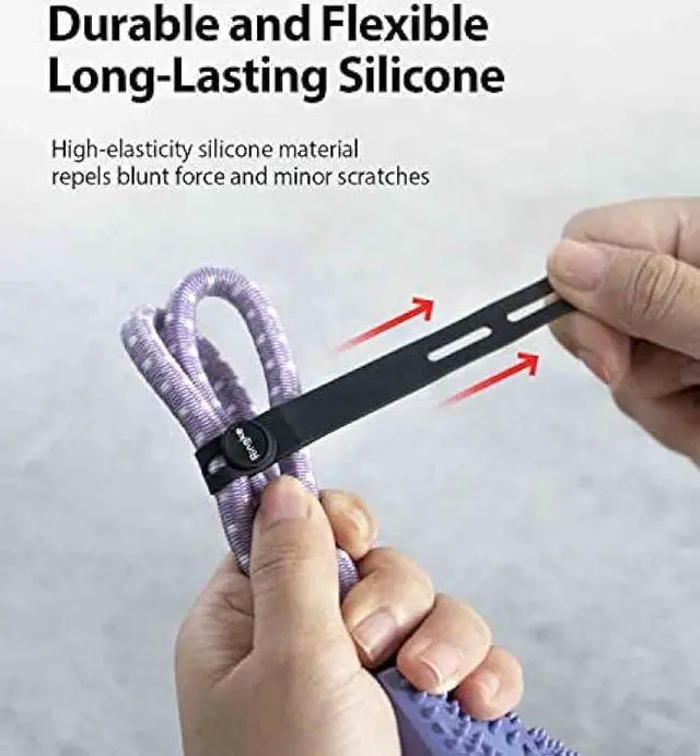 Alt view image 5 of 6 - Ringke Cable Tie Silicone (15 Pack) Colorful Reusable Holder Strap Organizer Management for Fastening Cable Cords and Wires