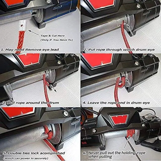 Alt view image 7 of 7 - BUNKER INDUST Synthetic Winch Rope 3/8 x 85', 25000 Ibs Winch Cable Line with Protective Sleeve for 4WD Off Road Jeep ATV UTV SUV Truck Boat,1 Pcs Black Winch Rope Extension