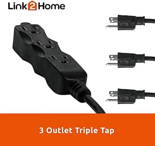 Alt view image 5 of 7 - Link2Home 30 Ft Retractable Extension Cord Reel, Ceiling or Wall Mount 16/3 Gauge Power Cord with 3 Electrical Outlets for Garage or workshop, Circuit Breaker, Metal Plate, and Hardware Included