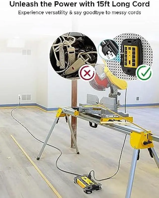 Alt view image 3 of 5 - CRST 10-Outlet Heavy Duty Power Strip with 2 USB Ports,2800J Surge Protector Power Strip with 15ft Cord, Cord Management, EMI/RFI Filtering, ETL Listed(15A/1875W)