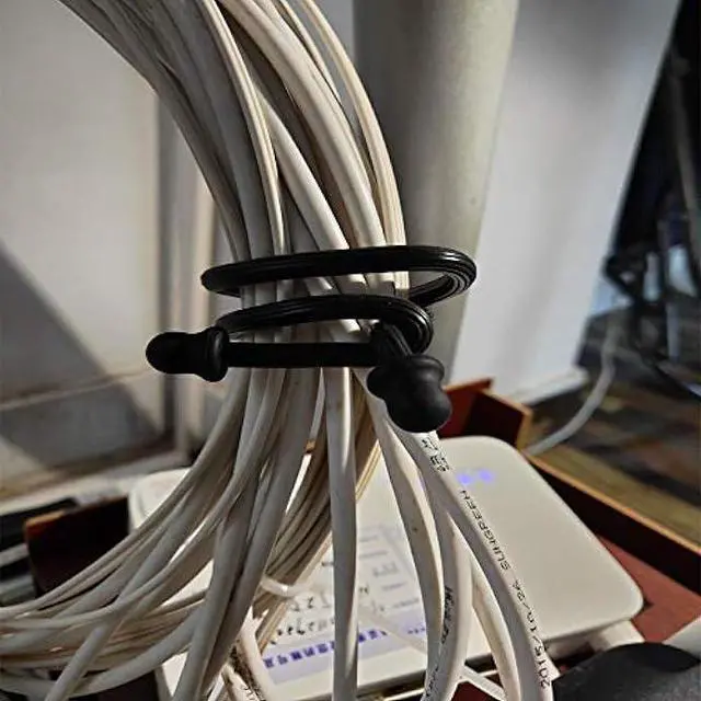 Alt view image 5 of 6 - 10Pcs 6-Inch Original Silicone Cable Tie, Steel-Core Silicone Twist Ties, Reusable Rubber Twist Tie, Cable Tie Straps. (3 Colors 6-Inch) for Organizing. (Dia 5mm)