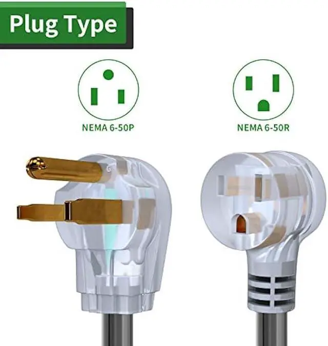Alt view image 3 of 5 - RVGUARD 250V 40 Feet Welder Extension Cord, Heavy Duty 8 AWG NEMA 6-50 STW Welding Cord with Power Indicator End, ETL Listed
