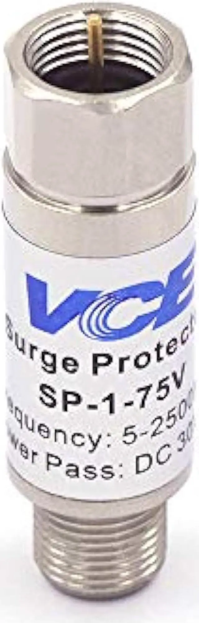 Alt view image 2 of 6 - VCE Coaxial Surge Lightning Protector for Coaxial TV Antenna and Satellite in-Line 75 Ohm 5-2500MHz, 2 Pack Silver