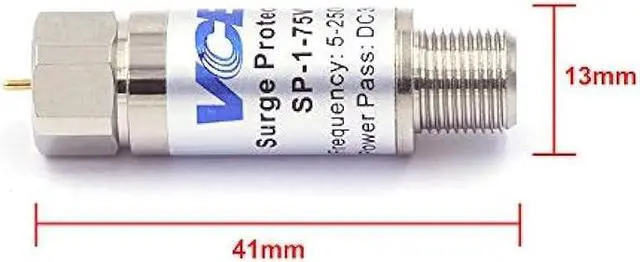 Alt view image 4 of 6 - VCE Coaxial Surge Lightning Protector for Coaxial TV Antenna and Satellite in-Line 75 Ohm 5-2500MHz, 2 Pack Silver